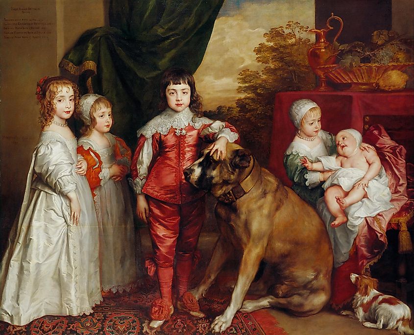 Charles I's five eldest children, 1637. Left to right: Mary, James, Charles, Elizabeth and Anne.