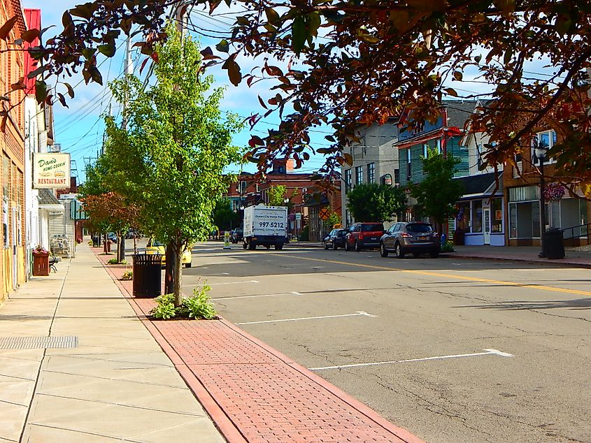 County Route 9 through Angola, New York.