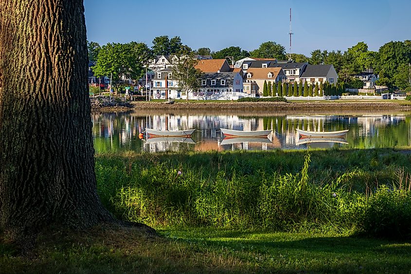 River flowing through Kennebunkport, Maine.