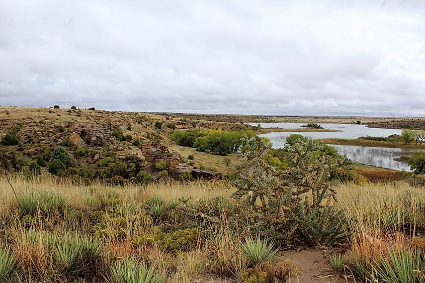 Beautiful View of Lake Carl Etling from the Scenic Overlook in Black Mesa State Park in the Panhandle of Oklahoma