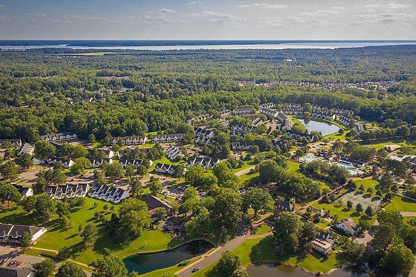 Aerial photo of Williamsburg Virginia