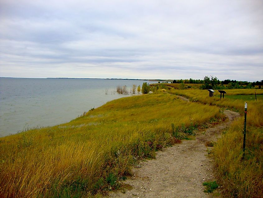 Shoreline of Lake Sakakawea at Fort Stevenson State Park, North Dakota
