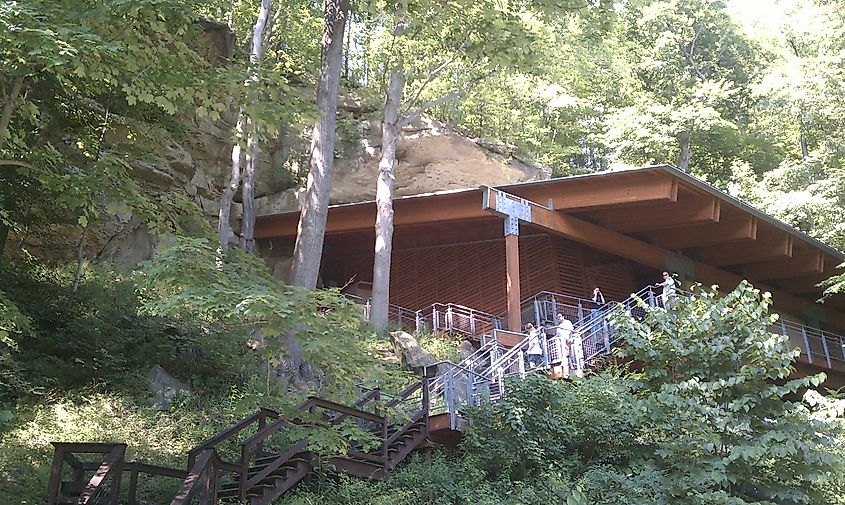 Meadowcroft Rockshelter, located near Avella, Pennsylvania.