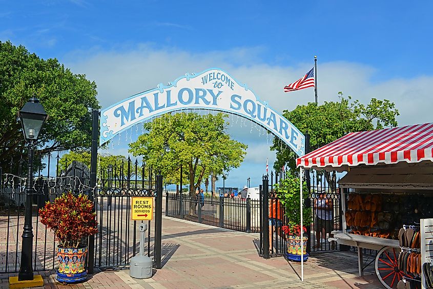 Entrance of Mallory Square in Key West, Florida
