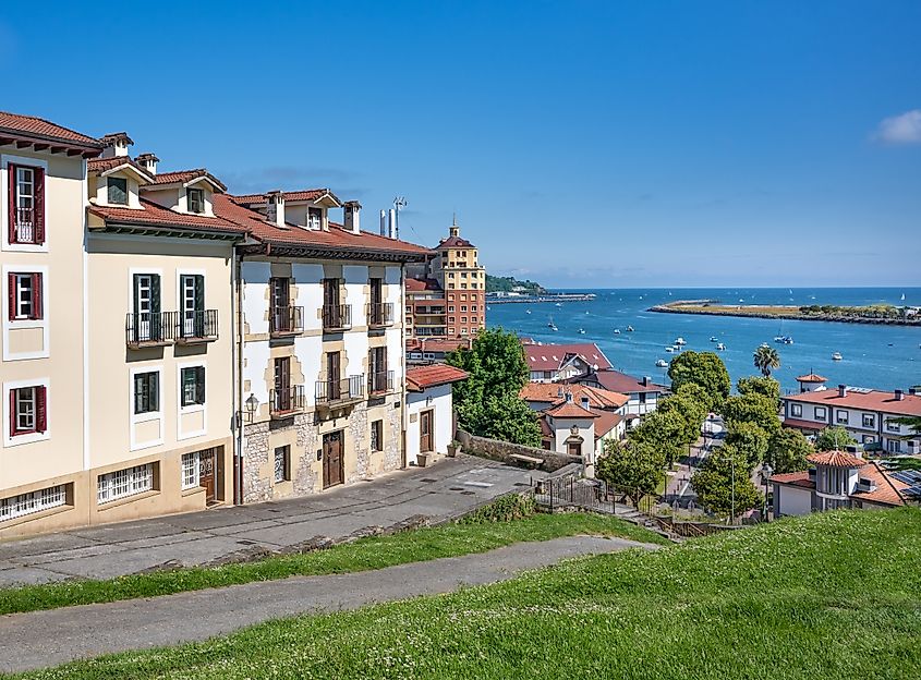View of Hondarribia town and port, Basque Country, Spain.
