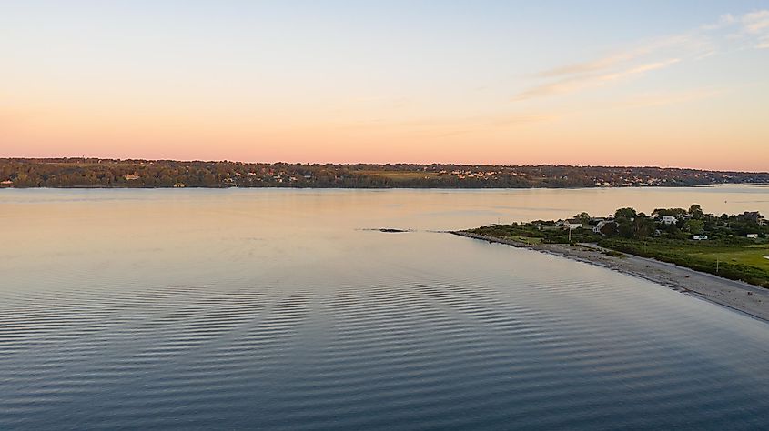 Sunrise over Portsmouth, Rhode Island.