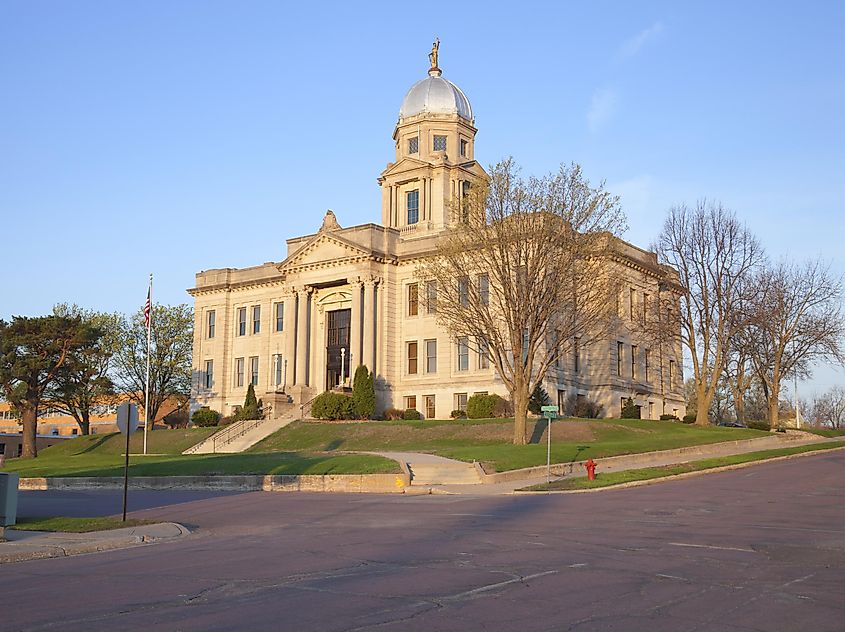 The Jackson County Courthouse in the town of Jackson, Minnesota. It was completed in 1909.