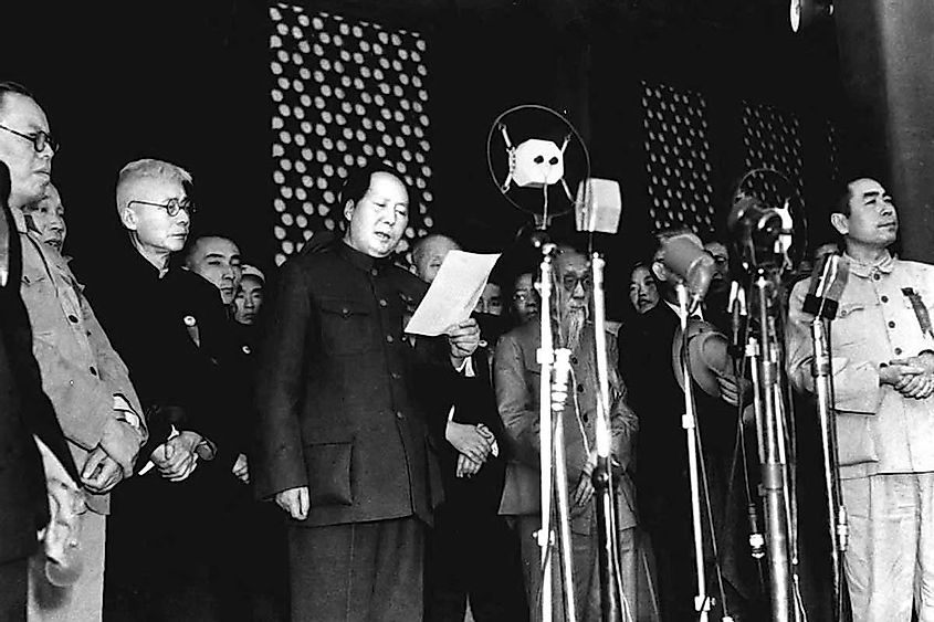 Mao Zedong's proclamation of the founding of the People's Republic in 1949