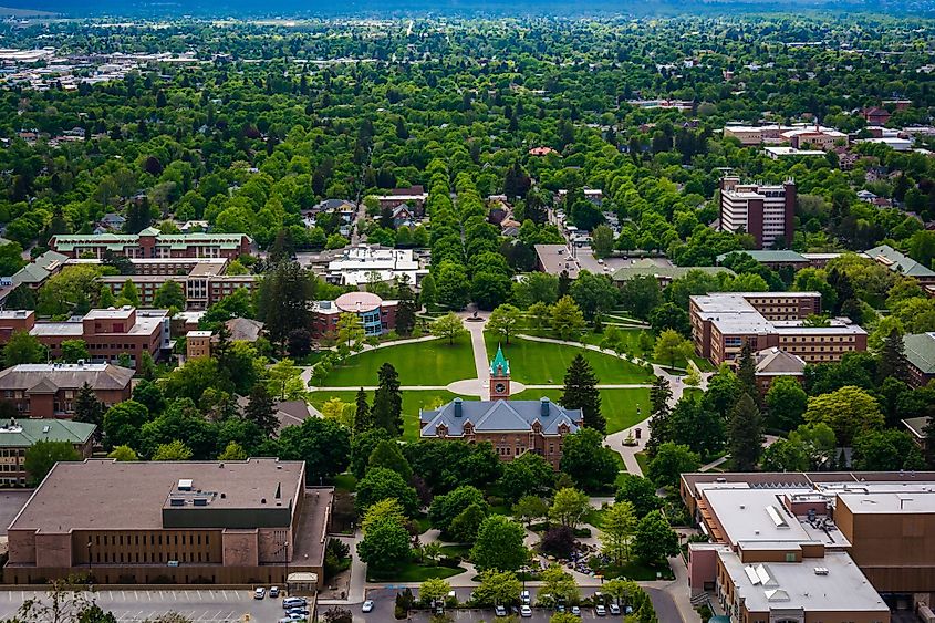 View of University of Montana from Mount Sentinel, in Missoula, Montana