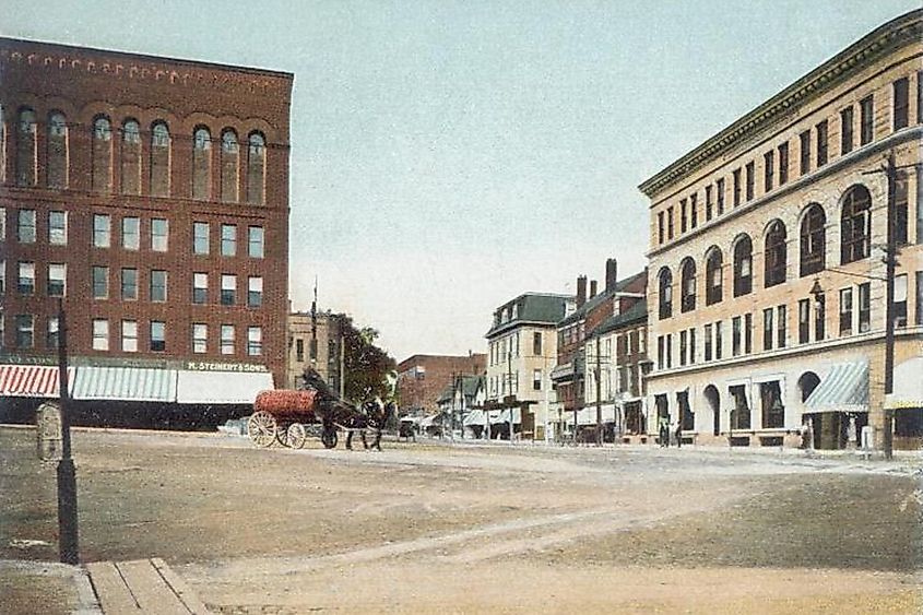 Central Square, Dover, NH; from a c. 1905 postcard.