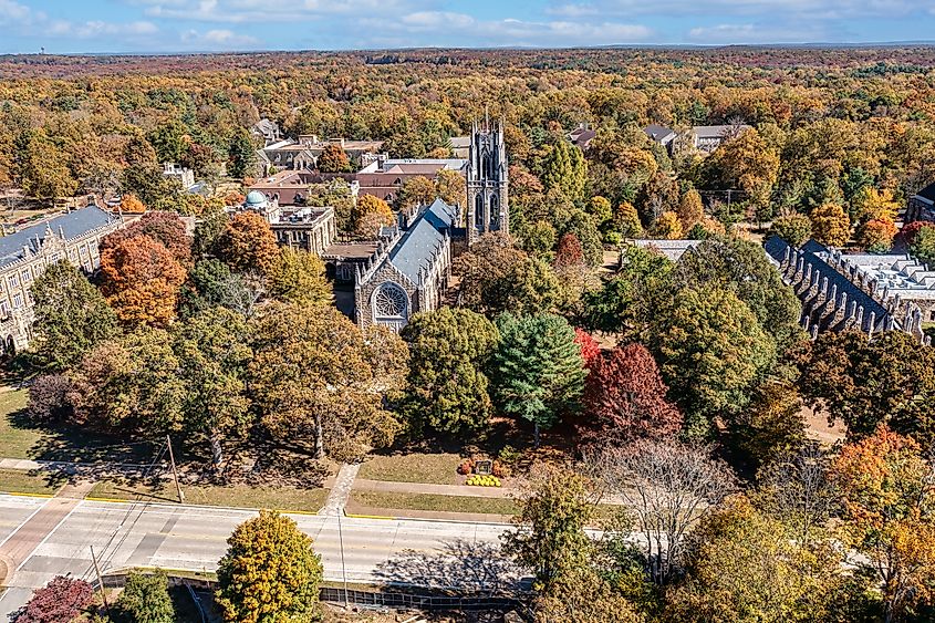 Aerial view of Sewanee, Tennessee.