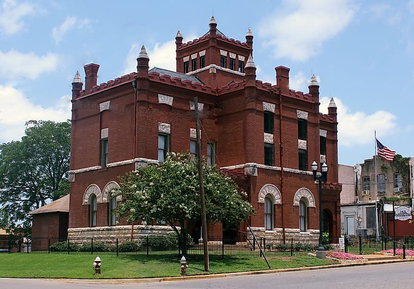Historic Austin County Jail Museum in Bellville, Texas.