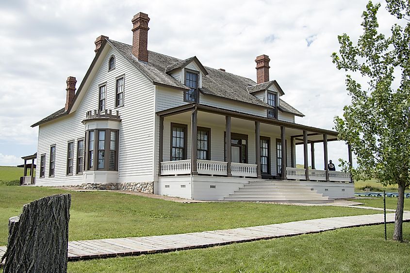 Custer House at Fort Abraham Lincoln State Park in Mandan, North Dakota.