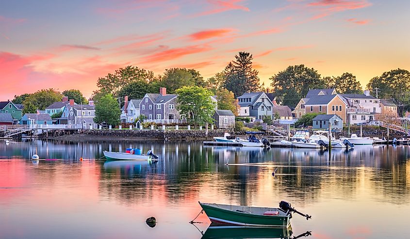 boats in the harbor in Portsmouth, New Hampshire