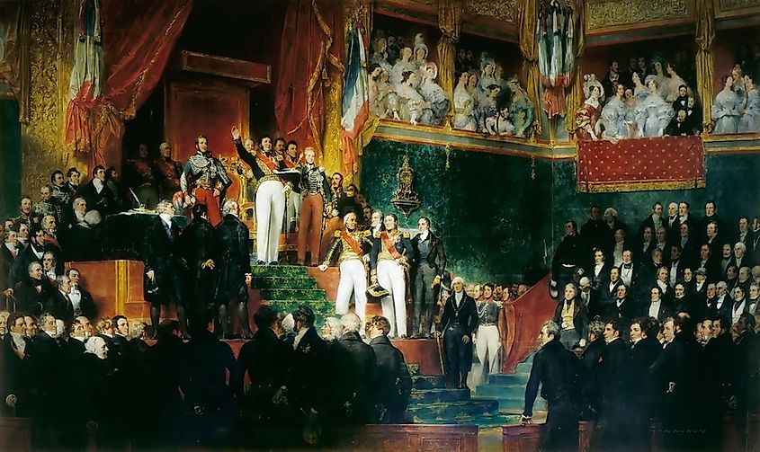 King Louis-Philippe I taking the oath to keep the Charter of 1830 on 9 August 1830