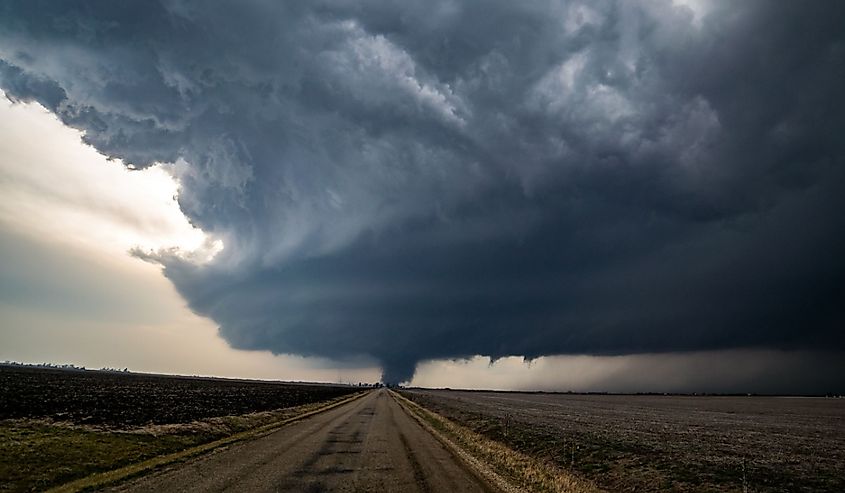 Rare EF-3 tornado in Washburn, Illinois.