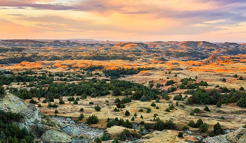 Sunrise over Theodore Roosevelt National Park, North Dakota