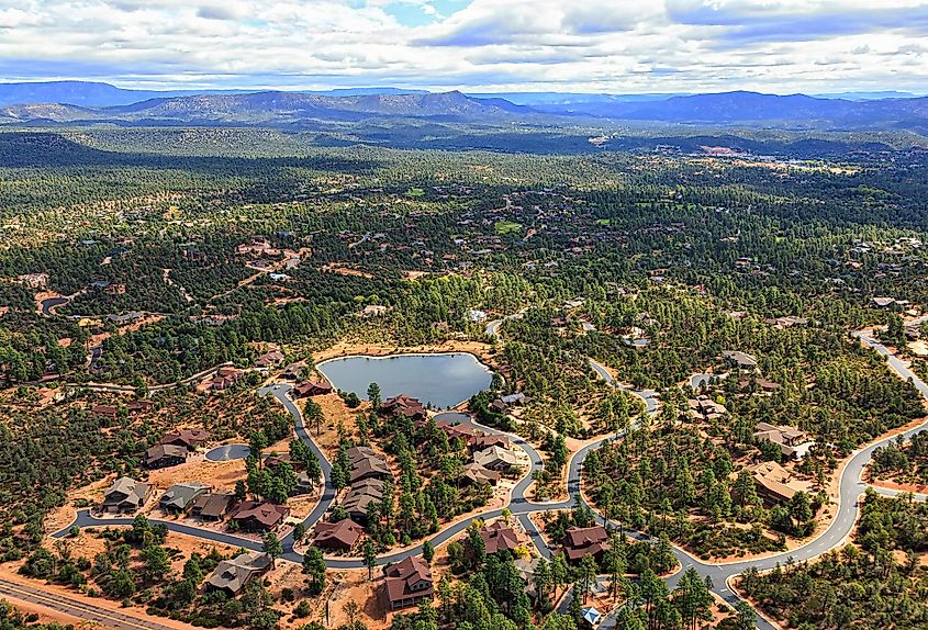 Aerial view of the Mogollon Rim from Payson, Arizona