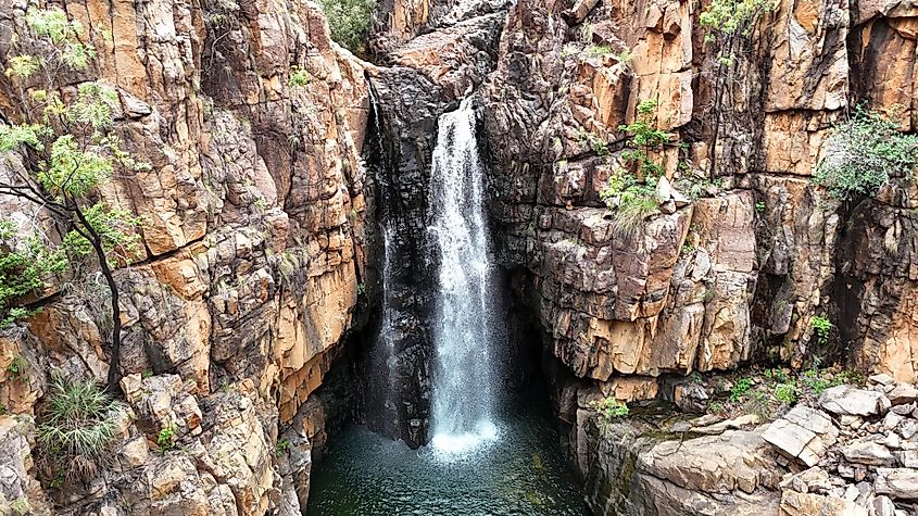 Southern Rockhole Waterfall in the Nitmiluk National Park near Katherine in Northern Territory, Australia.