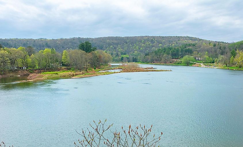 View of the Upper Delaware River in Narrowsburg, NY