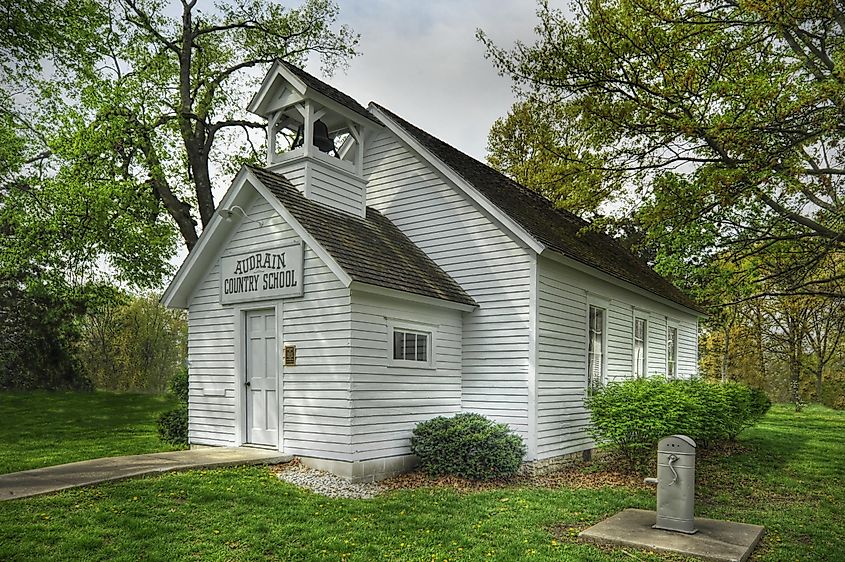 An old historic schoolhouse in Mexico, Missouri, Wirestock Creators / Shutterstock.com