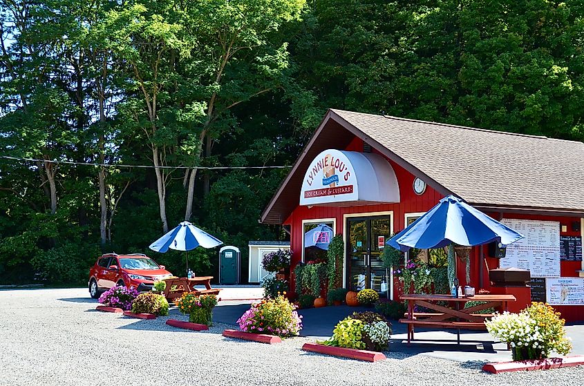 A boutique ice cream store in Naples, New York