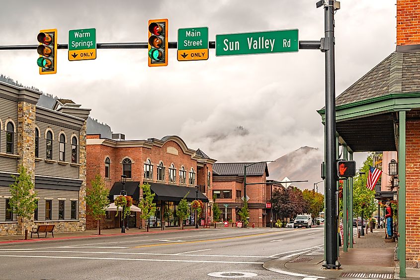 The downtown area of Ketchum, Idaho