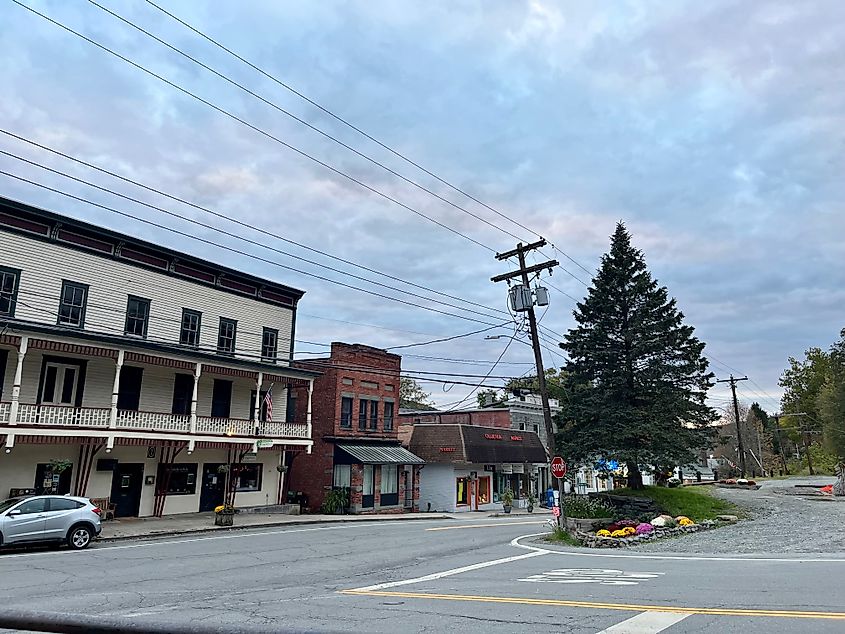 Looking down Upper Main Street in the town of Callicoon, New York.