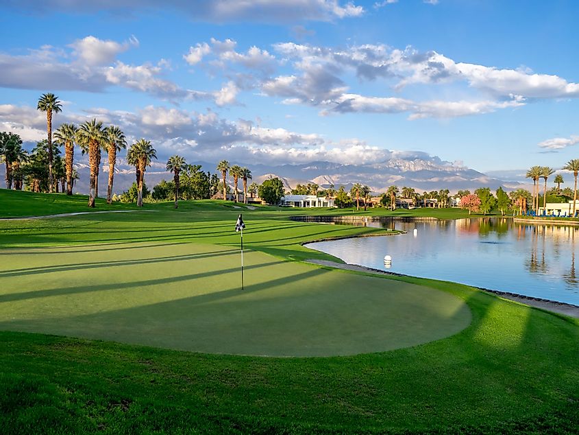 View of a golf course in Palm Desert, California