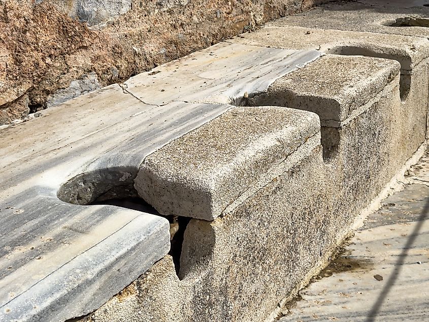 A Roman public toilet.