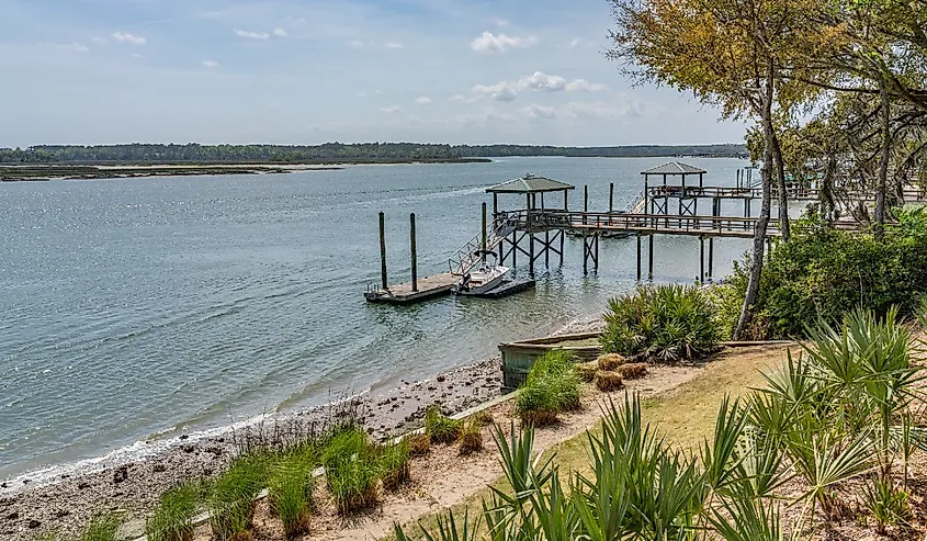 Looking out over the May River in Bluffton, South Carolina.