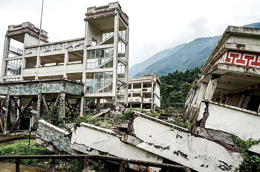 Sichuan Earthquake Memorial Buildings after the Greate earthquak, 2008 Sichuan Earthquake Memorial Site in China