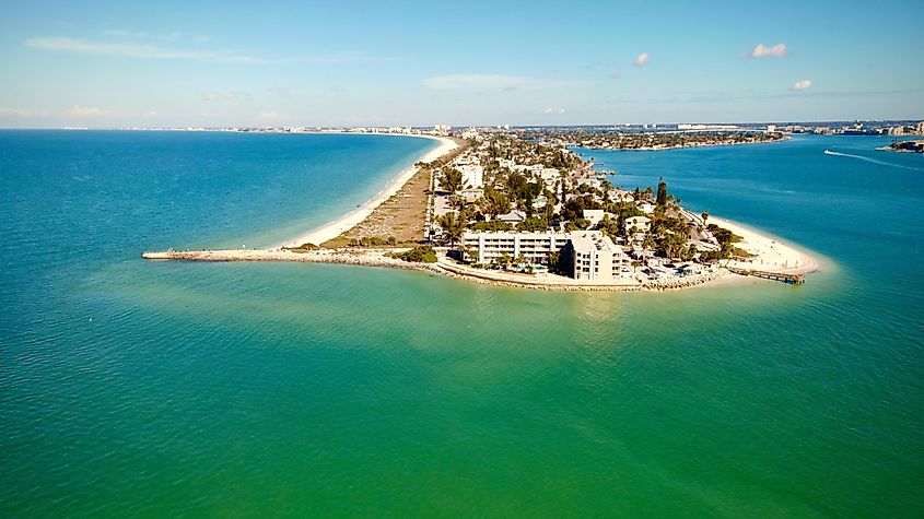 Aerial view of Pass-a-Grille Beach, Florida.