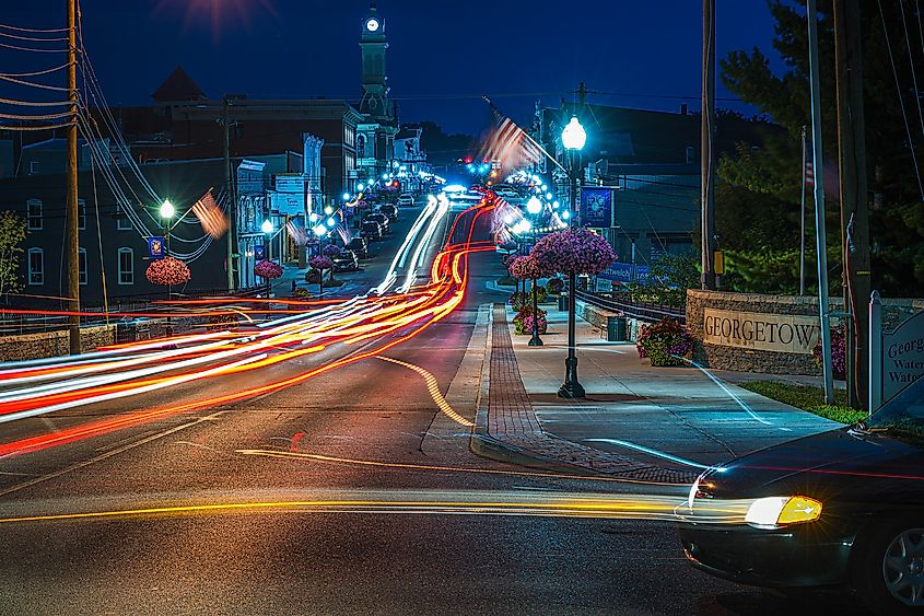 Night on Main St. in Georgetown, KY (Credit: Don Sniegowski via Flickr)