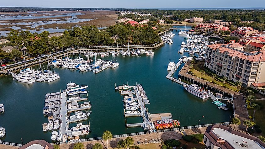 Aerial view of Hilton Head Island in South Carolina