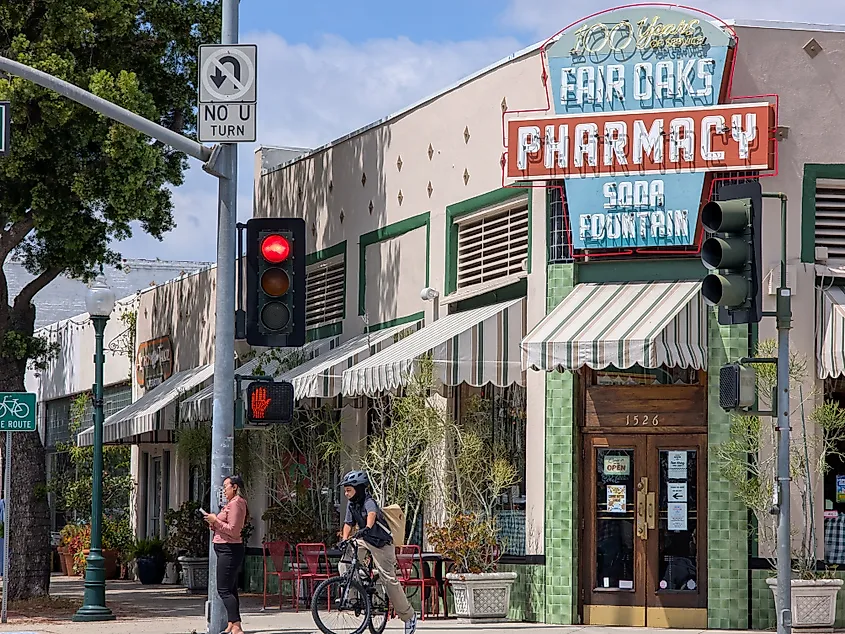 The Fair Oaks Pharmacy and Soda Fountain on Historic Route 66. South Pasadena, California