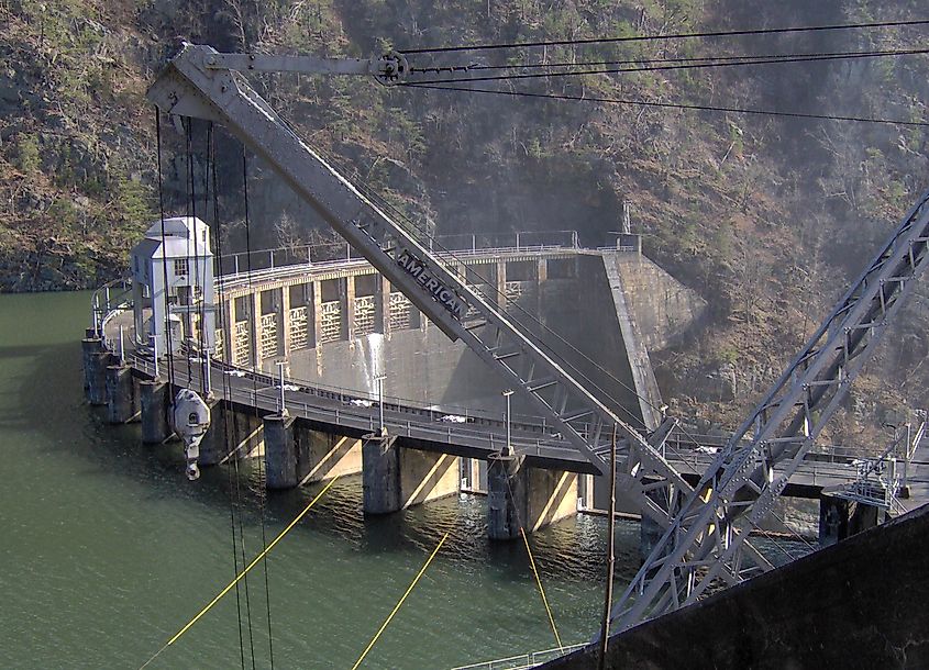 Calderwood Dam, along the Little Tennessee River in Blount County, Tennessee