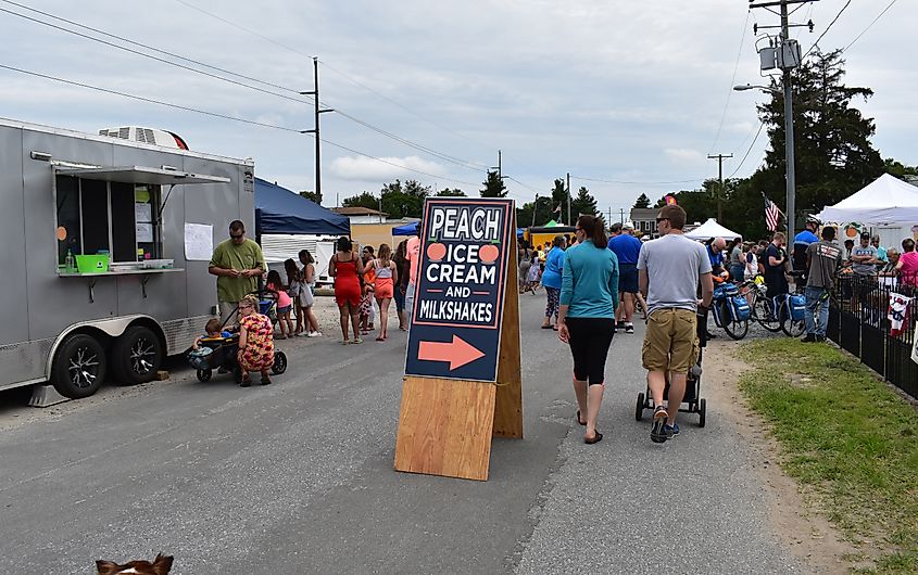 Ice Cream Sign at the Peach Festival at Wyoming, Delaware.