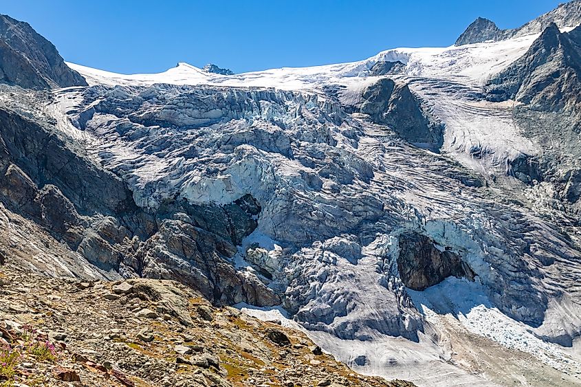 Moiry Glacier, located in the Swiss Alps.
