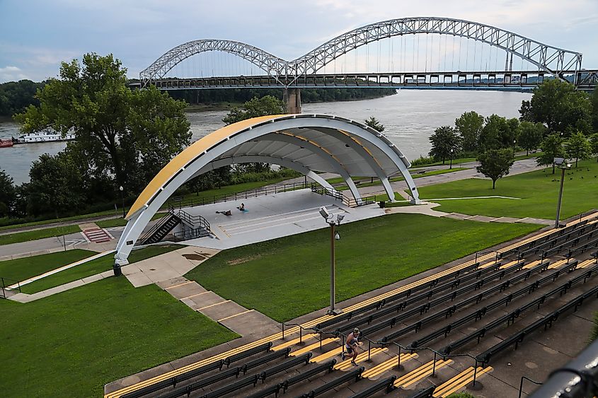 Riverfront and amphitheater in New Albany, Indiana.