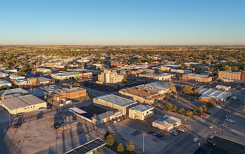 Aerial view of Portales in New Mexico.
