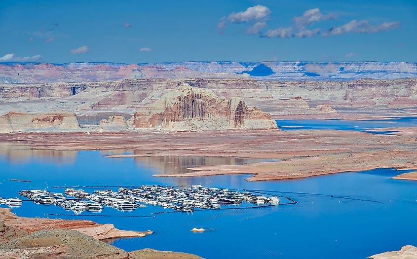 View of Lake Powell in Page, Arizona.
