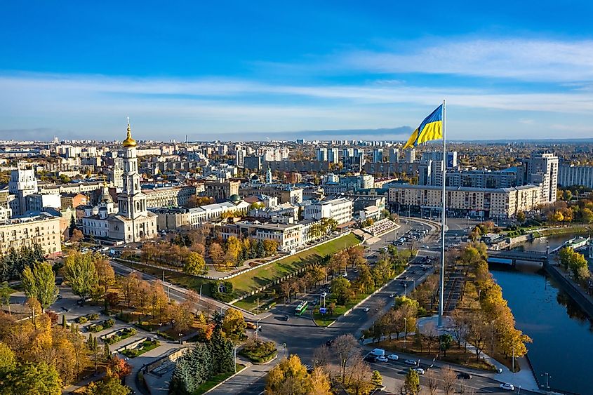 Aerial view of Kharkiv, Ukraine