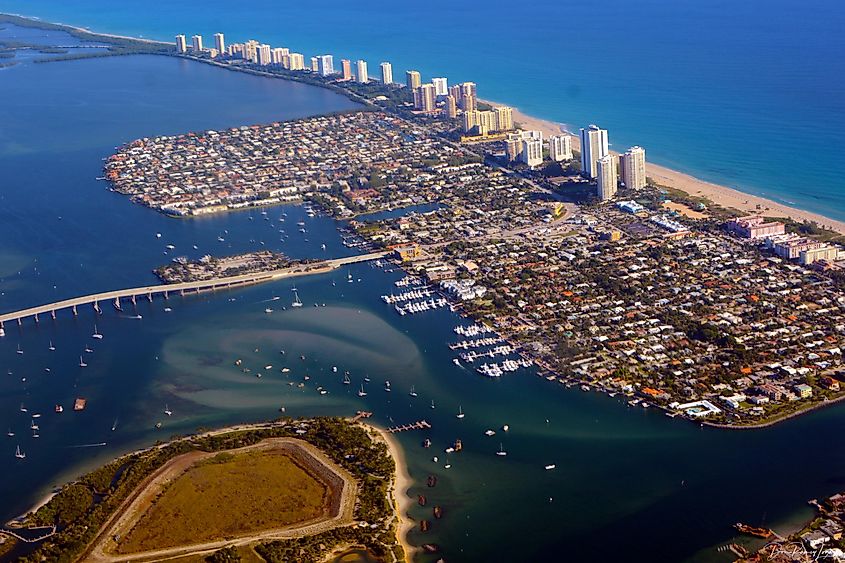 Aerial view of Palm Beach Shores, Florida