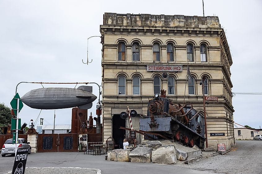 The historic Oamaru Victorian Precinct in Oamaru, New Zealand.