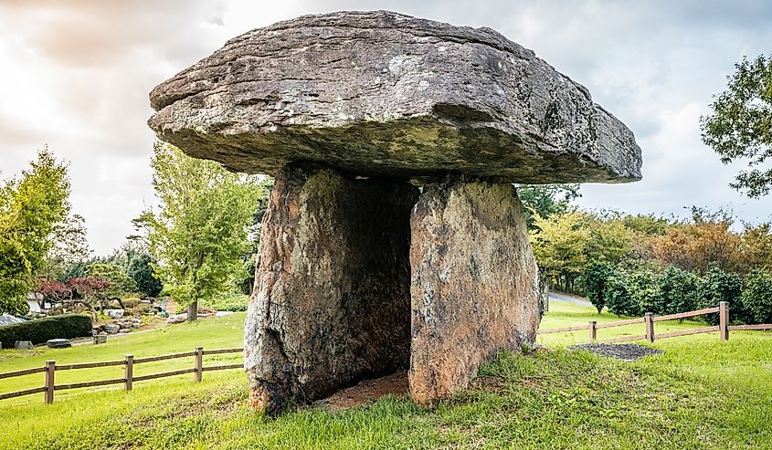 Dolmen of table type called Dosan-ri symbol of the city of Gochang in Gochang-gun dolmens site South Korea