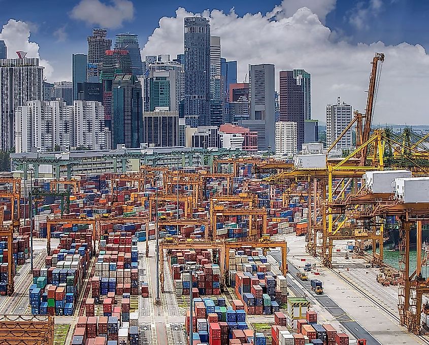 Singapore has one of the busiest commercial ports in the world.