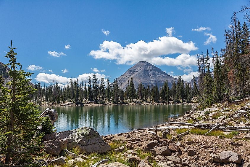 Beautiful view of Kamas Lake in Utah