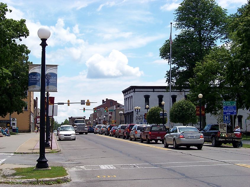 Streetview in Clarion, Pennsylvania