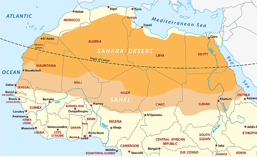 Sahel region map